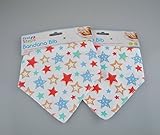 Bandana Dribble Bibs in 3 Designs - Perfect for Teething Babies - Red Star by First Steps