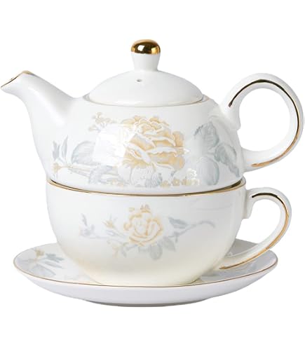 Amazon.co.jp: DahliaシャクヤクPorcelain Teaセット(ティーポットW