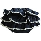 CHIP＆CHERRY デニムレース3段フリフリブルマ ダークデニム 80-95cm