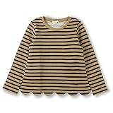 ブランシェス（branshes） ボーダースカラップトレーナー【キャメル/（01）80cm】