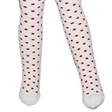 Country Kids(カントリー キッズ)【240ホワイト】女の子用赤水玉模様&ヒップラッフル付き防寒ルンバタイツ 1-3years 1-3歳用 ドット柄ハイソックス,フリル付きニーソックス,出産