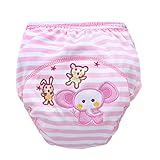 Fenteer トイレトレーニングパンツ　おむつ　トイレ　布おむつ　動物の柄　刺繍　ベビー　赤ちゃん用　かわいい　全5種類 - 象, 18-36ヶ月