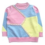 (コ-ランド) Co-land 可愛い セーター キッズ ニット 女の子 ジュニア 子供服 長袖 配色 ガールズ 秋冬トップス プルオーバー 通園通学 裏起毛黄色 140