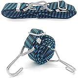 SHITORASU 荷台用 ゴム紐 ゴムバンド 1m/3m 幅３cm 弾性よい 長さ調節可能 金属製フック付き 2本入り (3m)