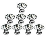 EleCharm 30 mmクリアダイヤモンド形状クリスタルガラスキャビネットノブベッドルーム食器棚プルハンドル 透明 3