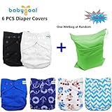 Babygoal Xmas Baby Adjustable Reuseable Cloth Diaper Cover for Fitted Diapers and Prefolds 6pcs 6dcf