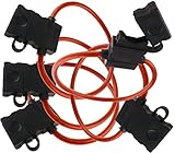 5パック10ゲージATCヒューズホルダーインラインAWG 12ボルト電源ブレード5個フリー