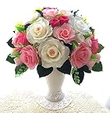 プリザーブドフラワーギフト　満開の薔薇をあなたへ華やかミルフィーユローズの大きなアレンジ