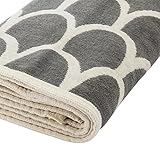クリッパン KLIPPAN シュニール ブランケット 2542-01 フェザー／グレー 140×180cm Chenille Blankets ひざ掛け 毛布 オフィス ふわふわ 北欧ブランド [並行