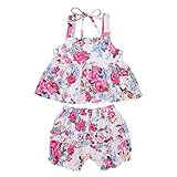Bobora幼児用ベビー女の子パンツ服装スイカパターンノースリーブロンパース+ショーツ