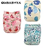 Ohbabyka3点セット オムツカバー 新生児 新生児期 出産祝い グッズ お返し おむつカバー ベビー服 赤ちゃん 服 ベビー 男の子 女の子 長く使える サイズ調整可能 (OB134139144