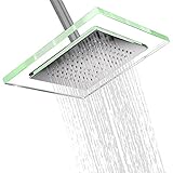 AKDY® Green Color Rainfall Style Bathroom Massage Overhead Angle Adjustable Rubber Nozzle Shower Hea