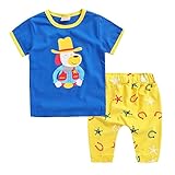 【SEBLES】ベビー 赤ちゃん キッズ 男の子 半袖 Tシャツ ズボン セット コットン 綿 カジュアル わんぱく 元気 春 夏 キャラクター プリント 柄物(タイプC,110cm)