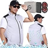 [SOSU] 【40000mAh大容量バッテリー付属】 2024空調ウェア ファン付き作業服 空調作業服 最大48時間送風 新型デザイン外部