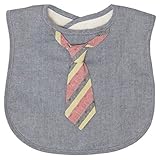 Chambray Bib with Striped Chambray Tie, Frenchie Mini Couture by Frenchie Mini Couture [並行輸入品]