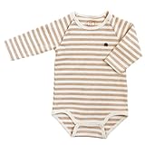 ホッペッタ プラス Hoppetta plus オーガニックコットンボディ長袖 70cm ベージュ×キナリ 51343