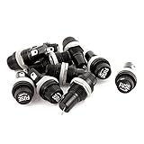 DealMux 10個AC125V / 15A 250V / 10A 12ミリメートルスレッドパネルマウントヒューズホルダー5x20mm