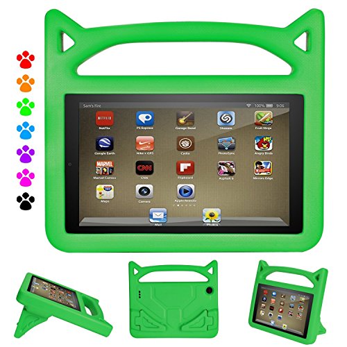 Amazon Kindle Fire HD 8 Kidsケース2016、roasanスーパー保護と安全な信頼性耐衝撃Eva素材内蔵スクリーンプロテクター付きPerfect for Kids Kindle Fire HD 8 2016/2017 グリーンの表紙