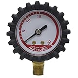Uniweld G15D 1-1/2-Inch 30 PSI Acetylene Replacement Delivery Gauge with Protective Rubber Gauge Boo