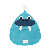 Saflyseお風呂 おもちゃ収納 ネット バック 子供 赤ちゃん ベビー 出産祝い 玩具入れ　抗菌加工済 浴室収納ネット (ブルー（セイウチ）)