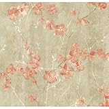 Brewster 347-20101 Chapman Cherry Blossom Trail Wallpaper, Green [並行輸入品]