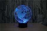 jcdlits @アクリル7色変更Earth LED Nightlights 3dホーム装飾ライトLEDデスクテーブルランプUSB 5 Vランプの夜ランプ