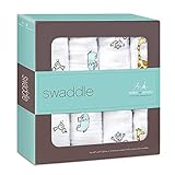 おくるみ 出産祝い エイデンアンドアネイ 4枚セット Swaddle[4パック] どうぶつドット ブランケット ギフト ベビー 子供 男の子 女の子 [並行輸入品]