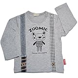 2016年 秋冬 ZOOMIC ズーミック サスペンダー アップリケ 長袖Ｔシャツ くま 杢グレー◇95cm