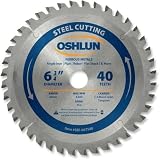 Oshlun SBF-067540 6-3/4-Inch 40 Tooth TCG Saw Blade with 20mm Arbor for Mild Steel and Ferrous Metal