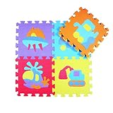 wenasi 10個( 12 " x12 " )フォームマットおもちゃの輸送パターンキッズPuzzle Play Mat非毒性の床子幼児幼児キッズ赤ちゃん部屋