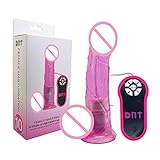 Dagly(TM) 4速回転と10周波数Viとbの比PeのNI S、吸盤付きピンクディルドス、防水ミュート巨根