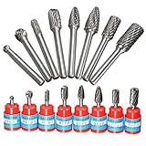 MOHOO 8 PC 超硬ロータリー デュアルカット バリビットセット 1/4 '' シャンクダブルロータリーバーセットバリ　ビット　ドリル　キット　彫刻　ロータリー　ツール　セット