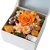 花由 プリザーブドフラワー ボックスフラワー hana*cube 白箱 11月 トパーズ