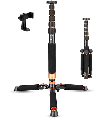KODAK PhotoGear 72" Portable Monopod - Lightweight Aluminum, 4-Section Flip Locks, Includes Smartphone Adapter & Case