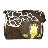 大容量　かわいい　キリン　シマウマ　ベビーバッグ　多機能　斜めがけ　ショルダーバッグ　マザーズバッグ　ベビー用品　収納バッグ　 (グリーン)