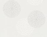 Floral White and Silver Modern Design Wallpaper AS Creation Spot 2 Collection 93792-2 by AS Creation