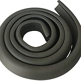 BELLE コーナークッション L型 コーナーガード 2m 4m両面テープ付き ケガ防止 家具保護 (薄手, ブラック)