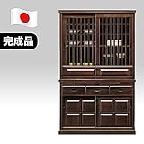 日本製 幅120cm 引き戸タイプ ダイニングボード ブラウン 完成品