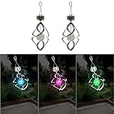 GZCRDZ ソーラー風鈴ライト ステンレス回転ライ LEDガーデンライト　芝生ライト 電気代 配線不要 どこにでも簡単設置 夜に自動点灯 (銀色)