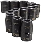 Craftsman 9-15884 6 Point 1/2-Inch Drive Standard Easy to Read Impact Socket Set, 12-Piece [並行輸入品]