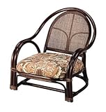 【山下工芸】【Takebito】 籐アームチェア(クッション)(ロータイプ)