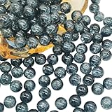 ガラスビーズ 10mm 100個入り ラウンドビーズ アクセサリー制作 手芸 ビーズパーツ ブレスレット ネックレス ダークカラー (グレー) NYANDELMO ND-0278-R02-H90-GY