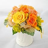 花由 プリザーブドフラワー パニエ トール マンダリンオレンジ