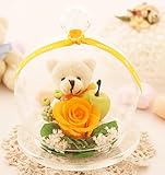 ベアアップル プリザーブドフラワー オレンジ　グリーン発光