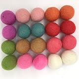 Kissteether DIYクリスマスデコレーションウールフェルトのボール20ミリメートル混色ウールポムガムボールビーズクラフト装飾 (混合色 50pcs)