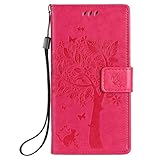 Huawei P8 ケース 手帳型ケース, UNEXTATI 高級 PUレザー 保護ケース 財布型 カバー 液晶保護 カード収納 スタンド機能 マグネット開閉式 ストラップ付き Huawei P8 ケ