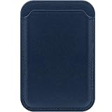 Magsafeウォレットレザーカードホルダー：iPhone 12/13/14 Mini/Plus/Pro/Max対応、RFIDとMagSafeマグネット付き (バルトブルー)