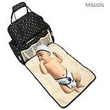 おむつバッグ多機能防水旅行バックパックNappyバッグfor Baby Care Momバッグby Missalis ブラック 43224-18977