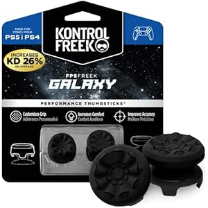 KontrolFreek (コントロールフリーク) FPS フリーク Galaxy ブラック プレイステーション4(PS4)/プレイステーション5(PS5)用 | 高性能 親指用スティック | 高め1点 通常の高さ1点 | ブラック (限定版)
