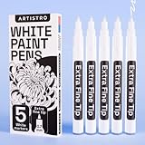 ARTISTRO ホワイトペイントペン。石、セラミック、ガラス、木材用。 (5 PENS, ホワイトニュー)